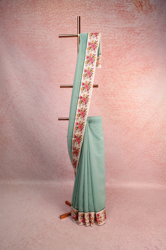 Pastel Green Crush Saree