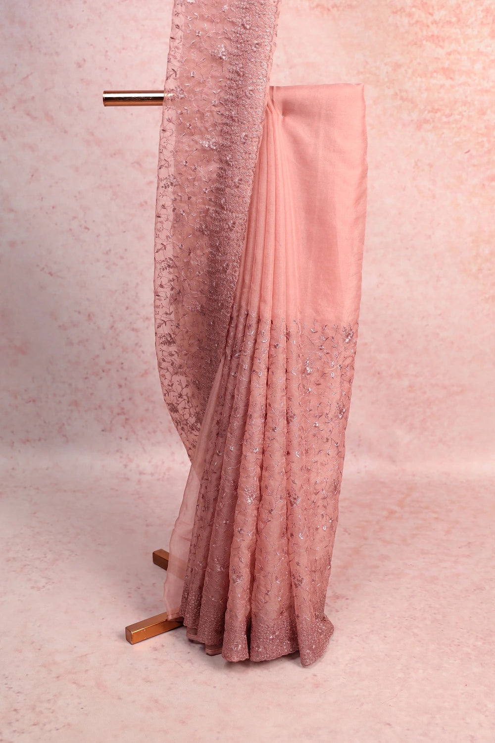 Onion Pink Organza Saree