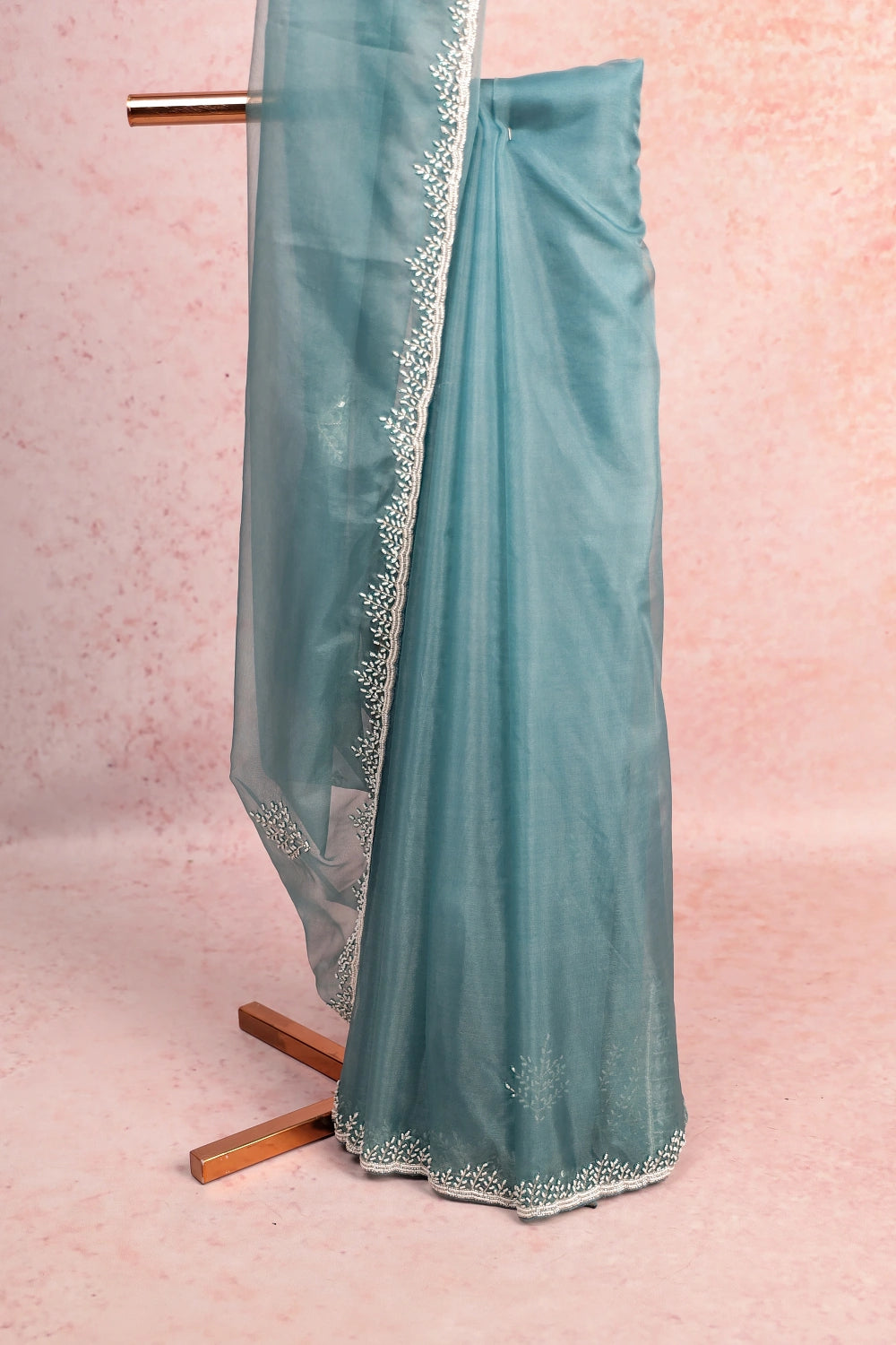 Powder Blue Organza Saree