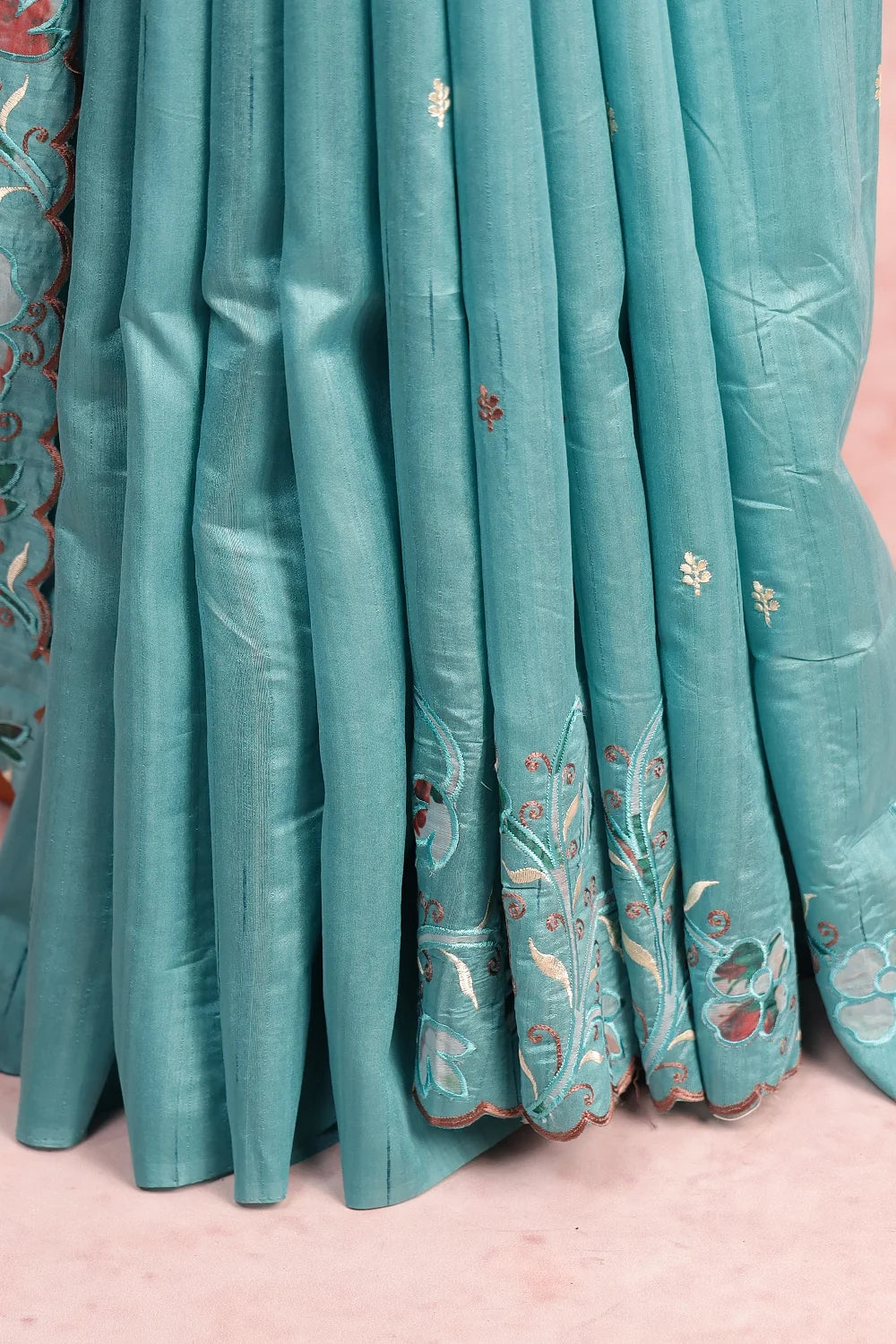 Pastel Green Semi Tussar Saree