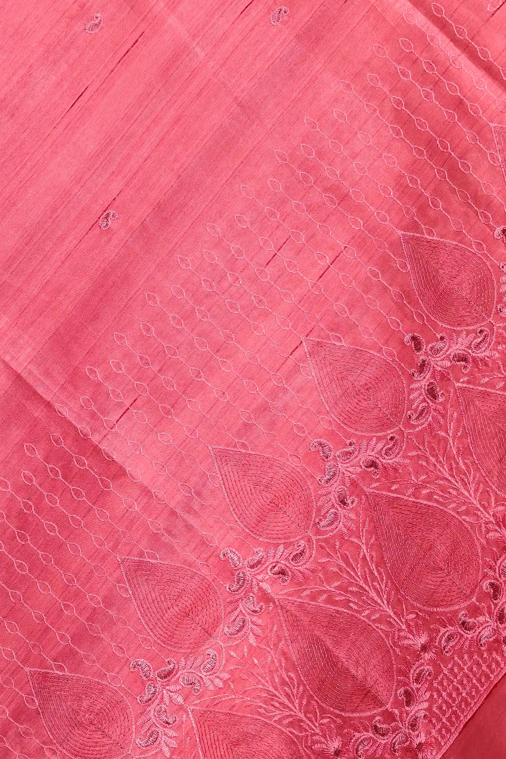 Dark Peach Semi Tussar Saree