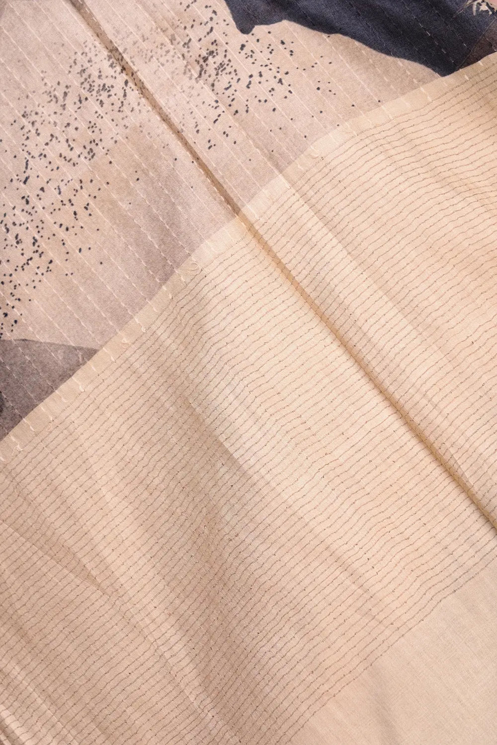 Cream Tussar Saree