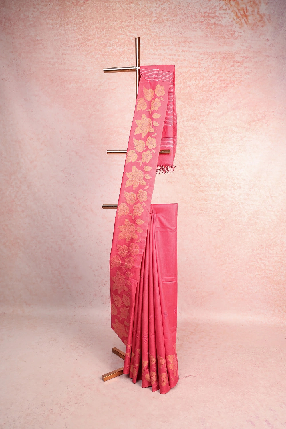 Pastel Pink Tussar Saree