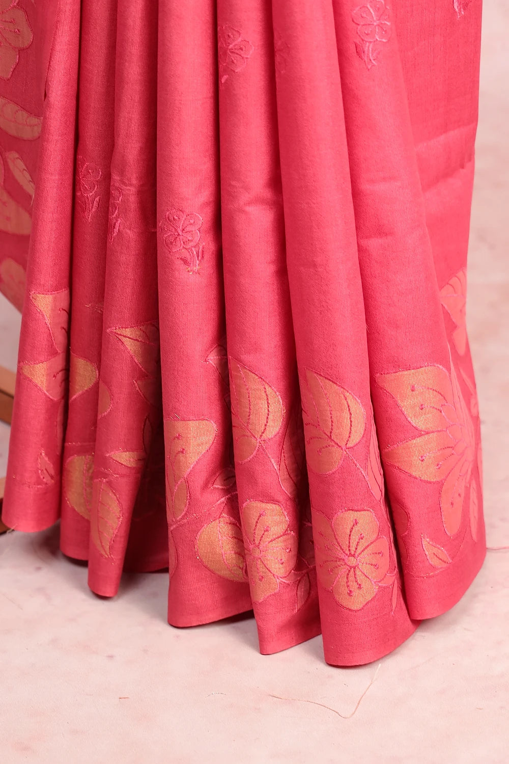 Pastel Pink Tussar Saree