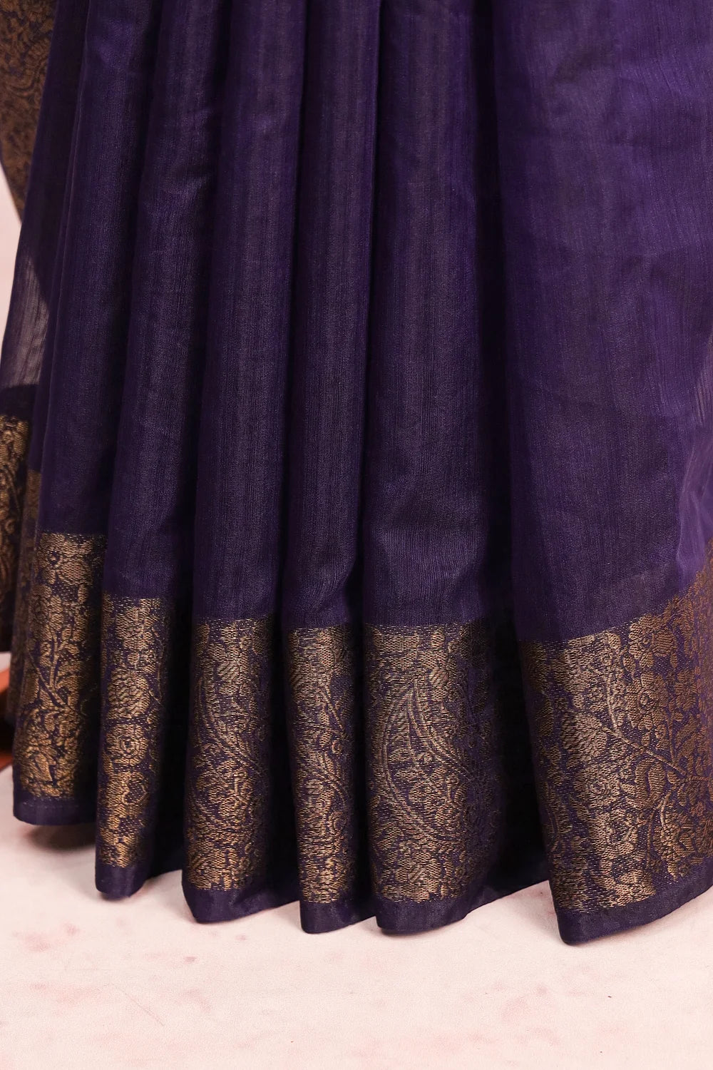 Navy Blue Jute Banarasi Saree