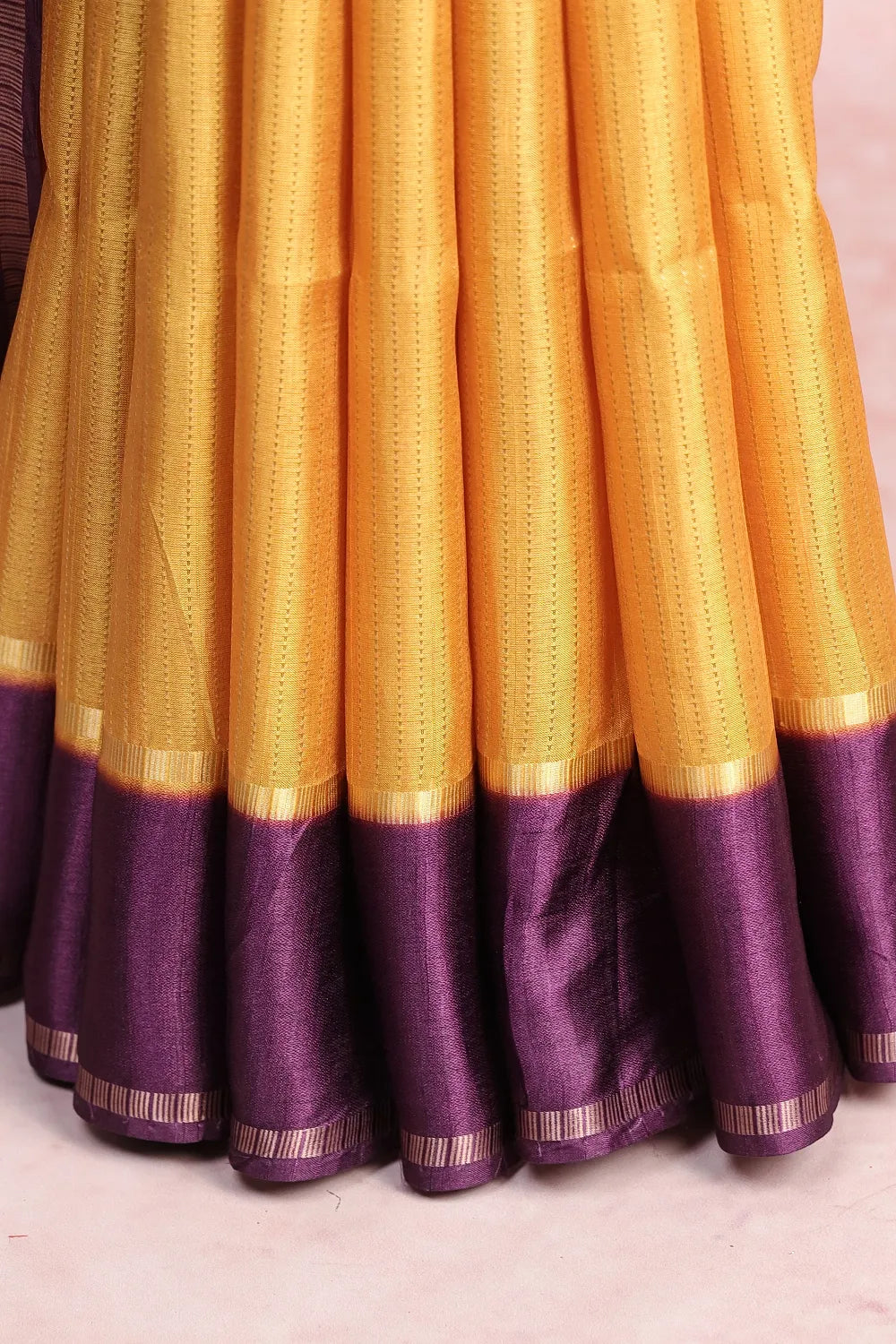 Yellow Semi Tussar Saree