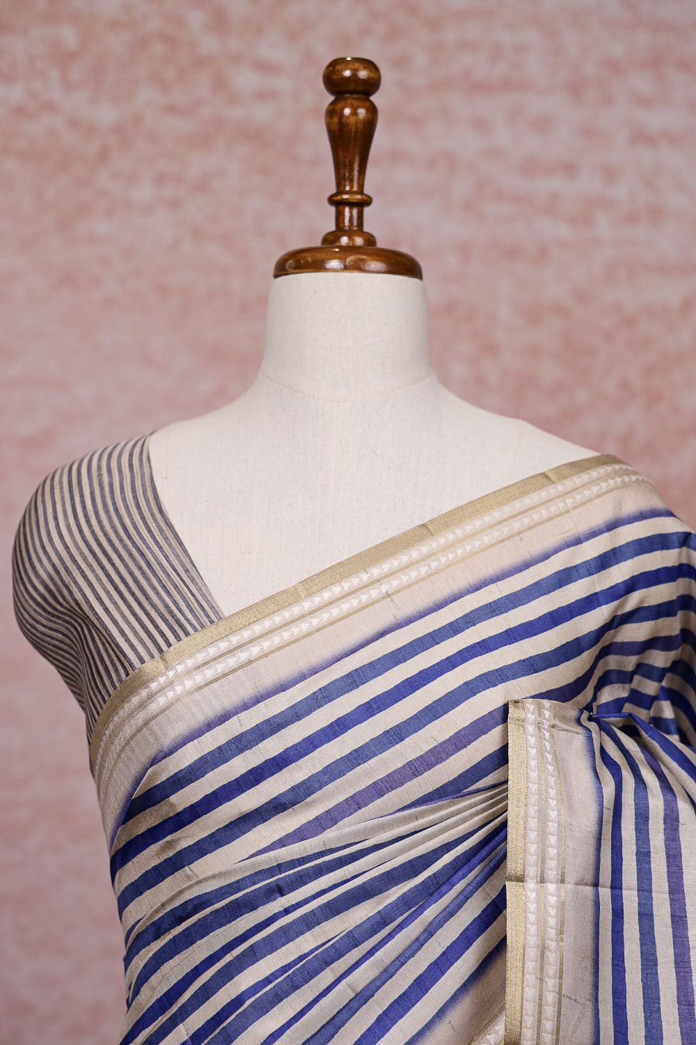 Cream Semi Tussar Saree