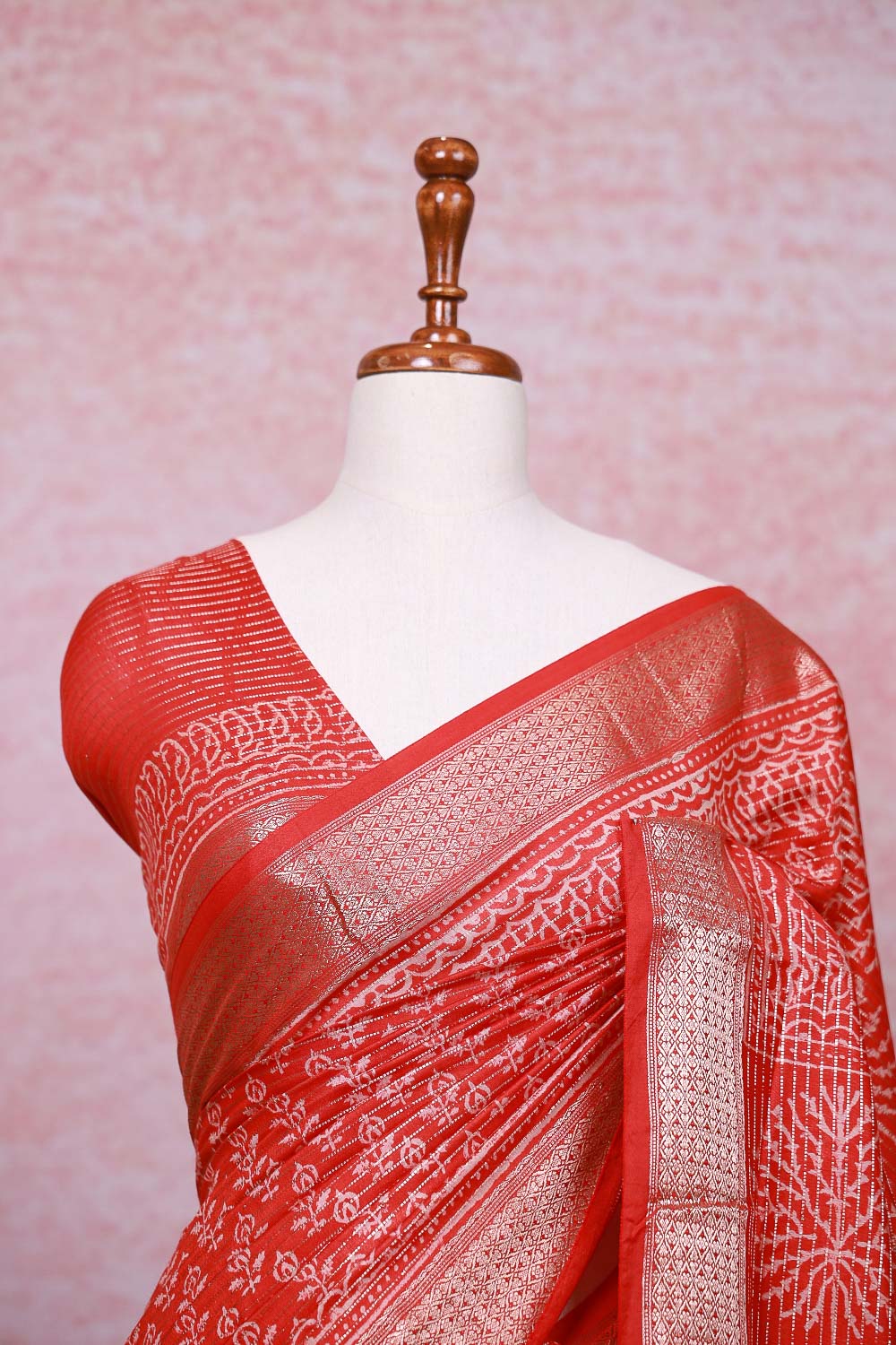 Orange Semi Silk Saree