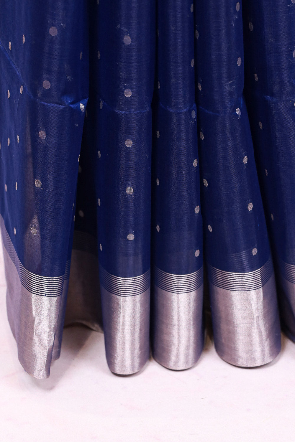 Navy Blue Cotton Silk Saree