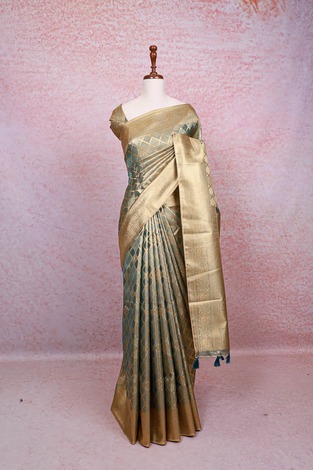 Pastel Green Semi Tissue Saree
