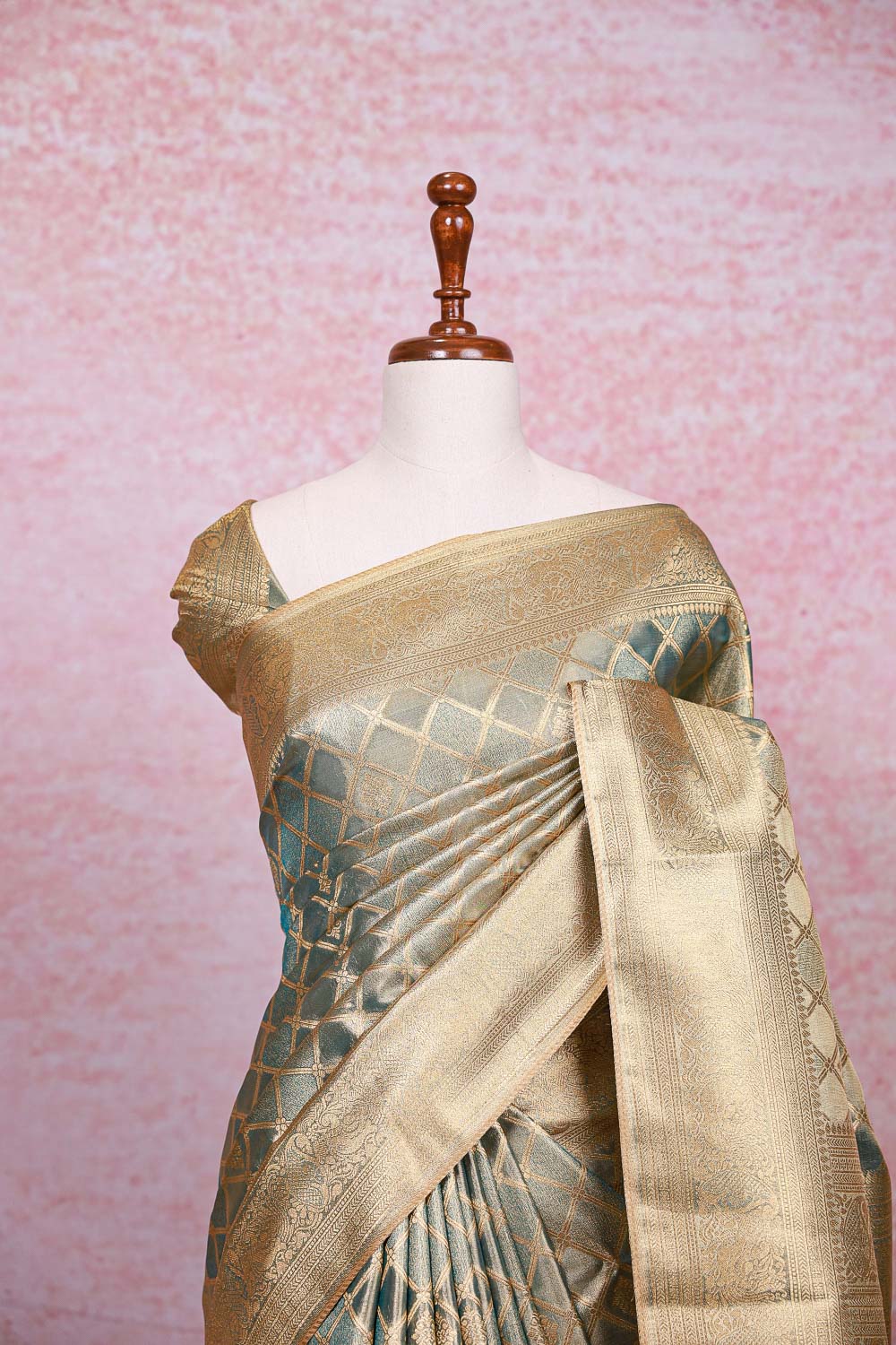 Pastel Green Semi Tissue Saree