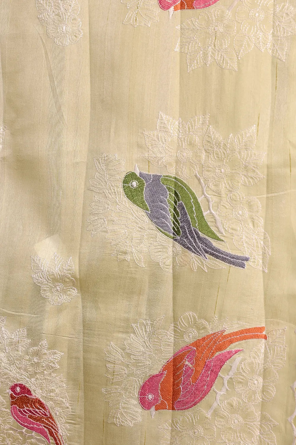 Pista Green Semi Tussar  Saree