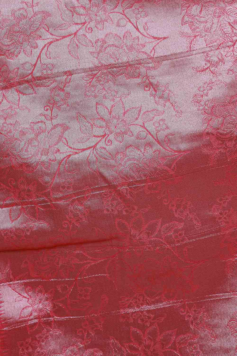 Dark Peach Jute Banarasi Saree