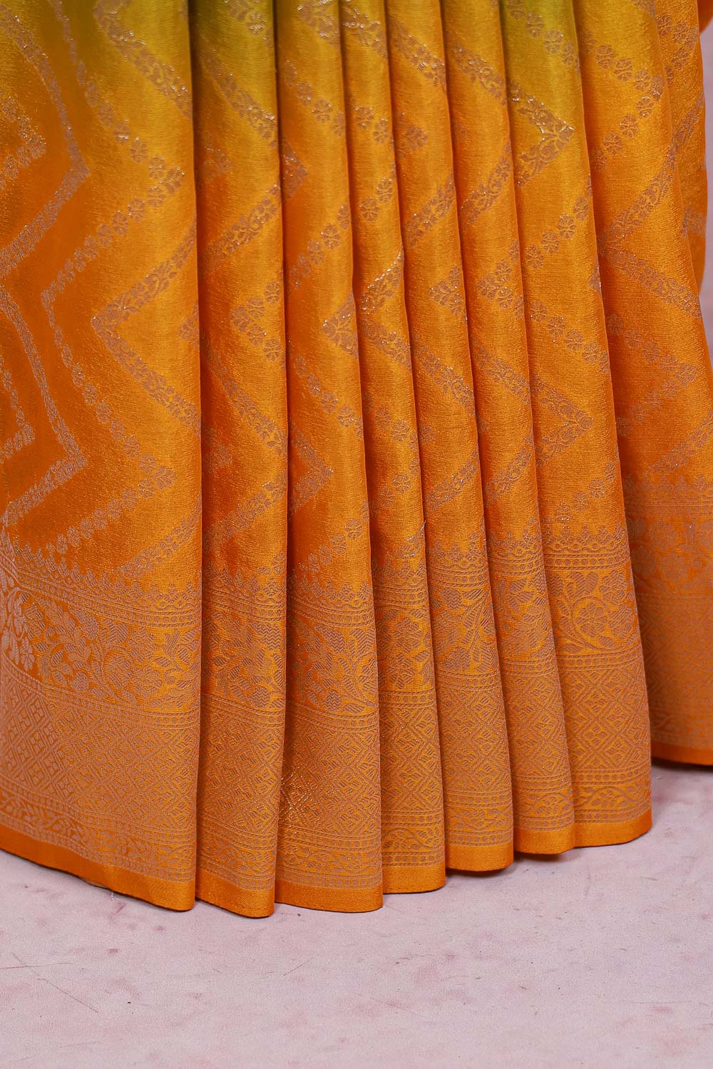 Green Semi Banarasi Saree