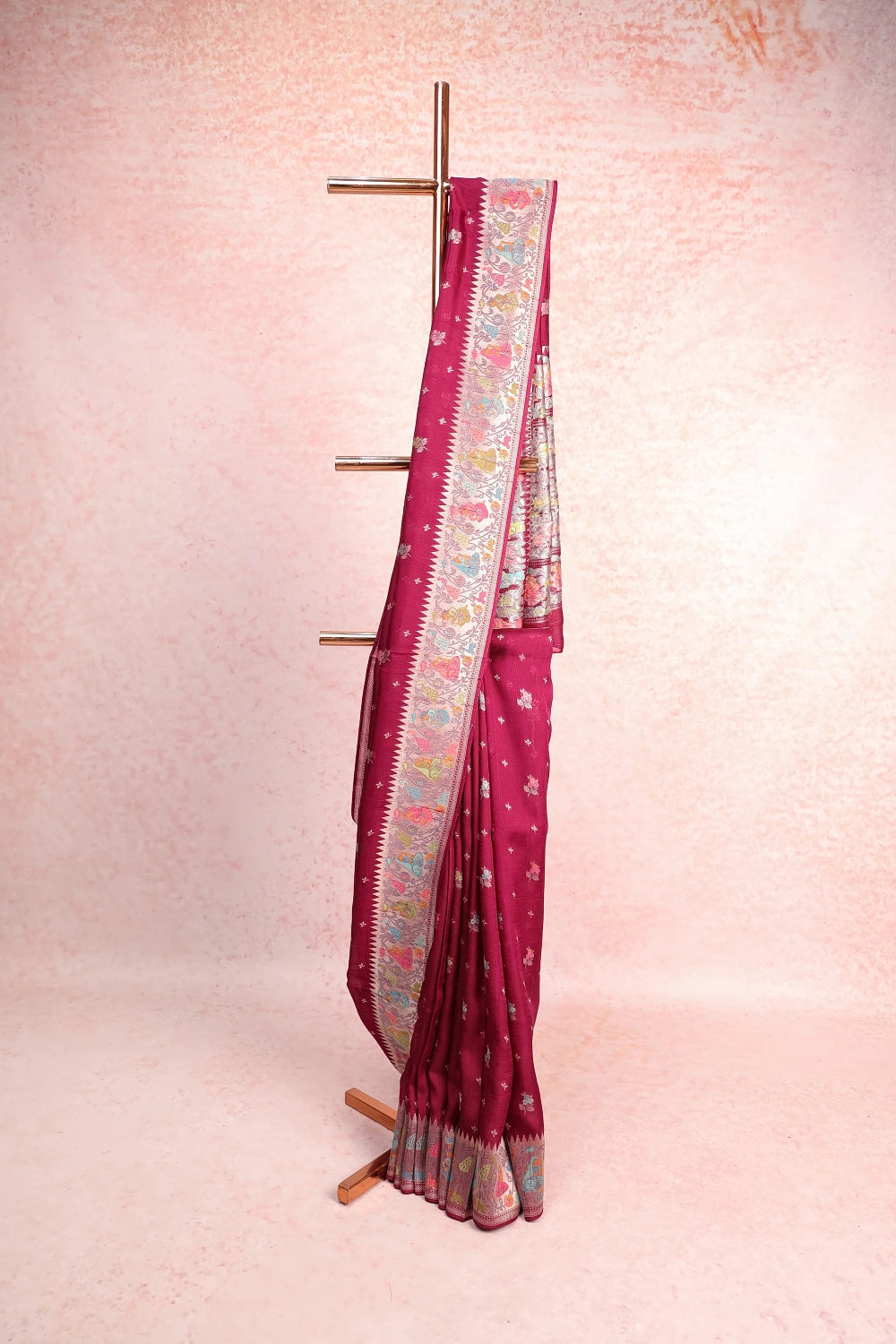 Grape Wine Jute Banarasi Saree