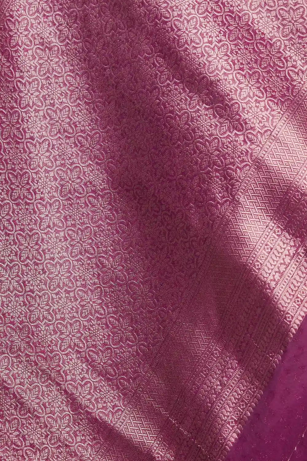Bluish Grey Semi Banarasi Saree