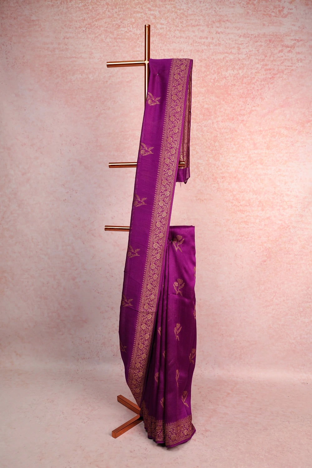 Violet Jute Banarasi Saree