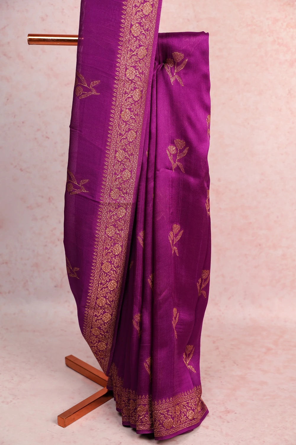 Violet Jute Banarasi Saree
