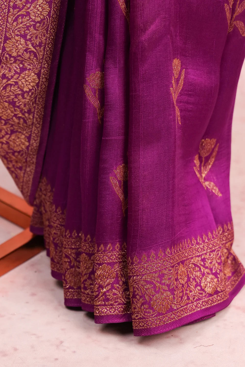 Violet Jute Banarasi Saree
