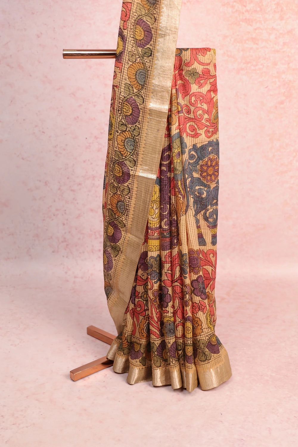 Gold Soft Cotton  Saree