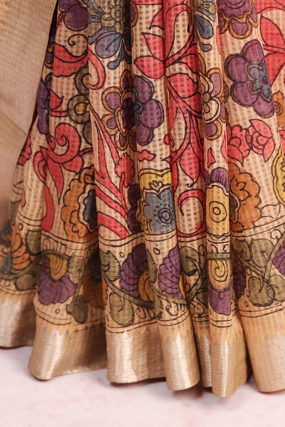 Gold Soft Cotton  Saree