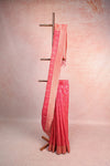 Dark Peach Art Tussar Saree