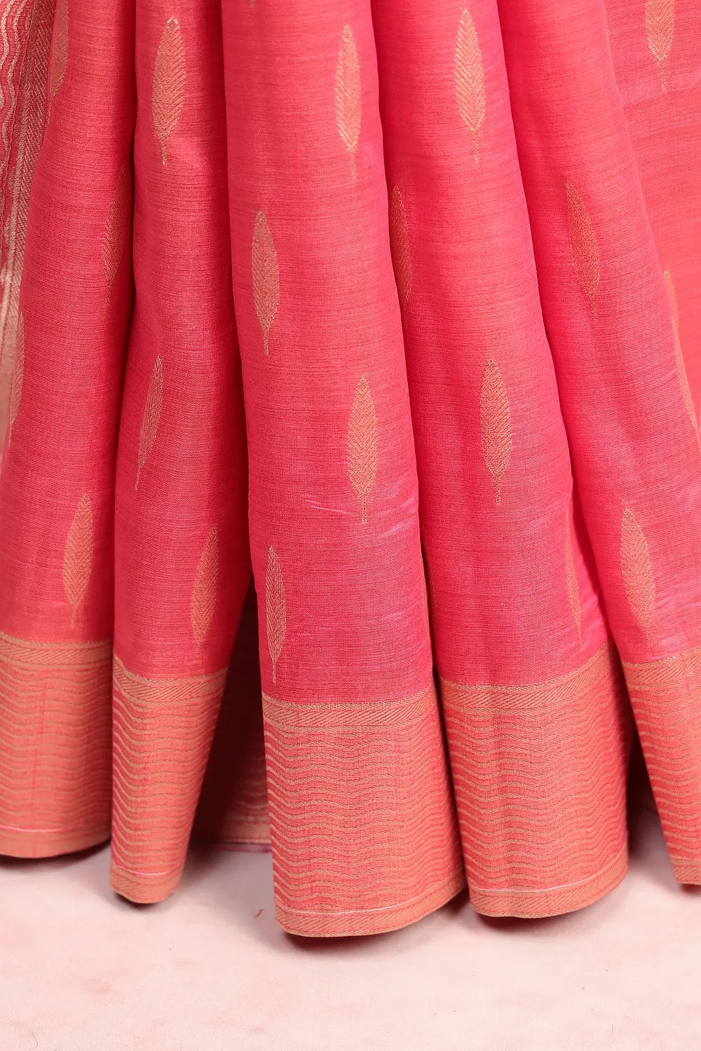 Dark Peach Art Tussar Saree