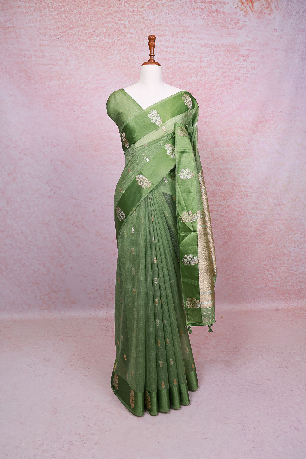 Green Tissue Kota Saree