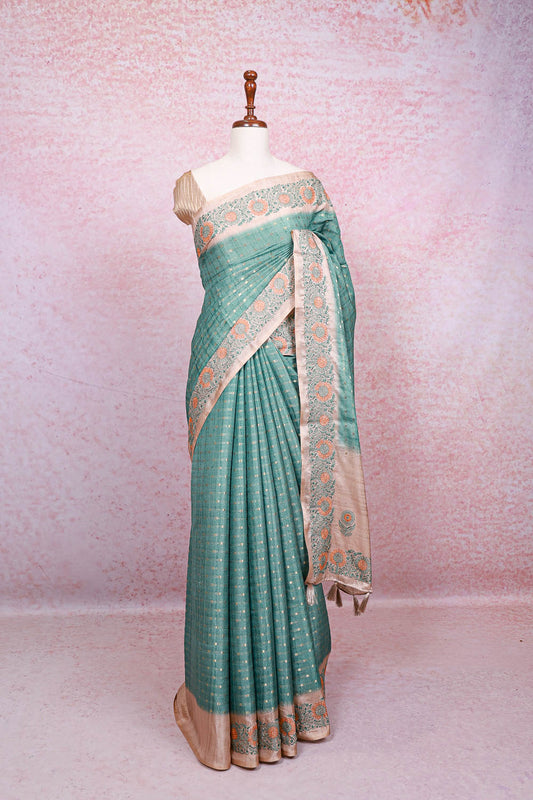 Cream Semi Tussar Saree