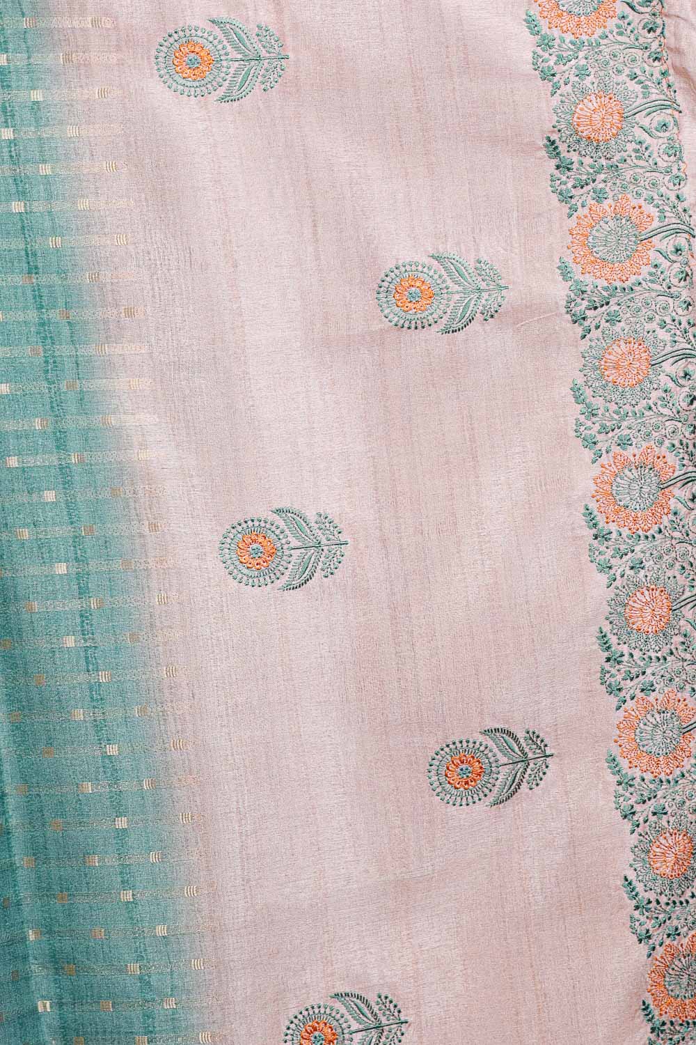 Cream Semi Tussar Saree