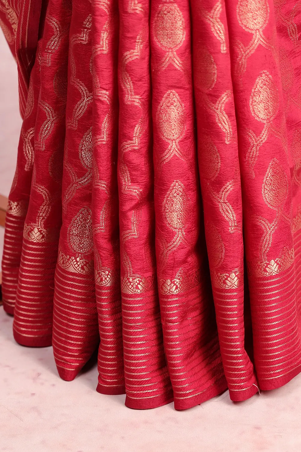 Maroon Art Tussar Saree