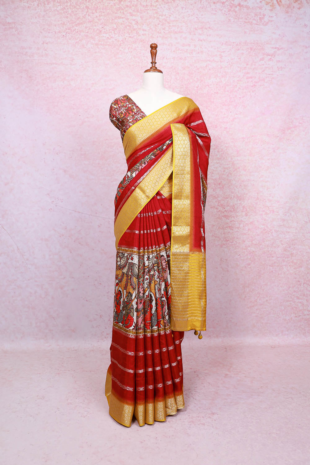 Maroon Semi Silk Saree