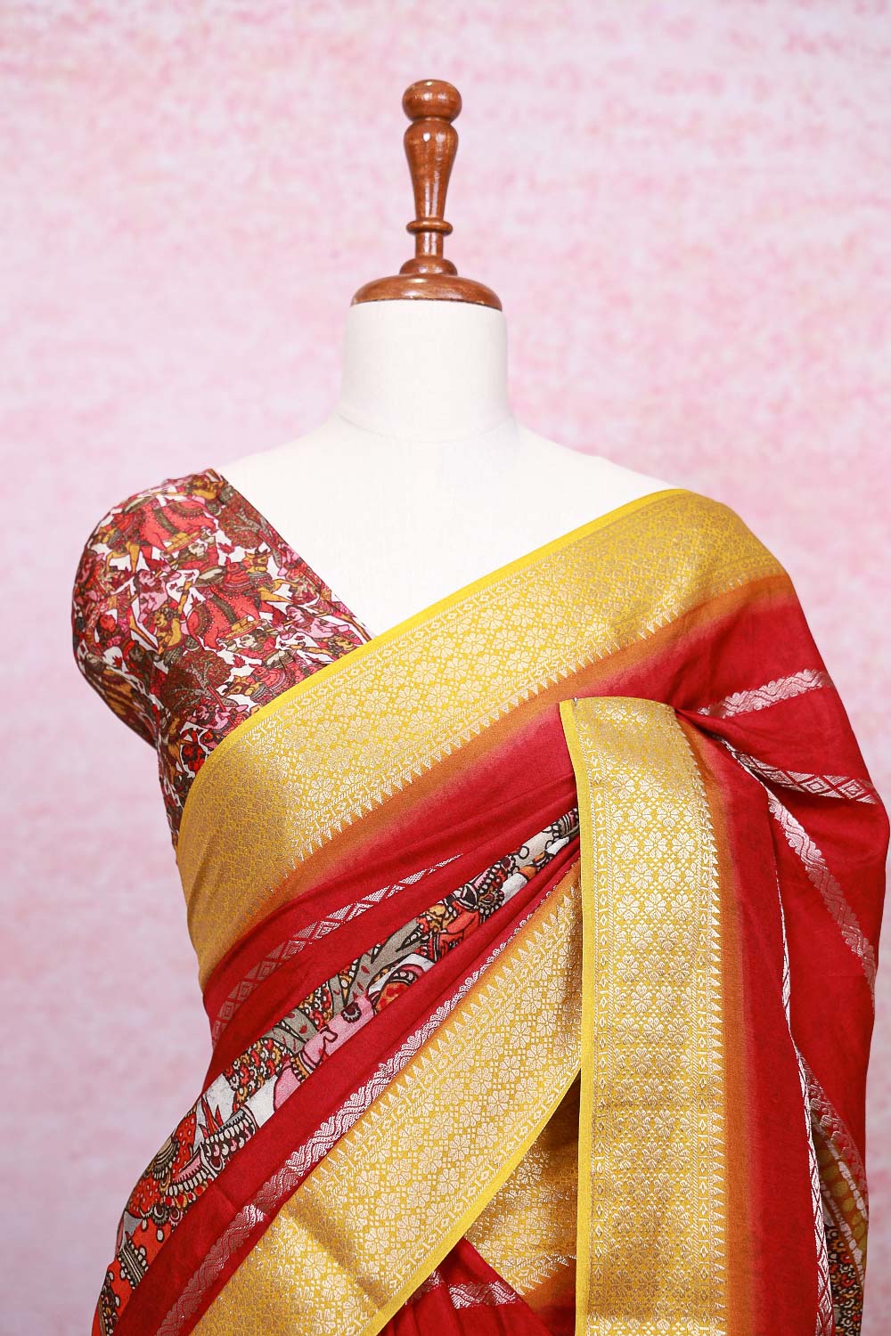 Maroon Semi Silk Saree