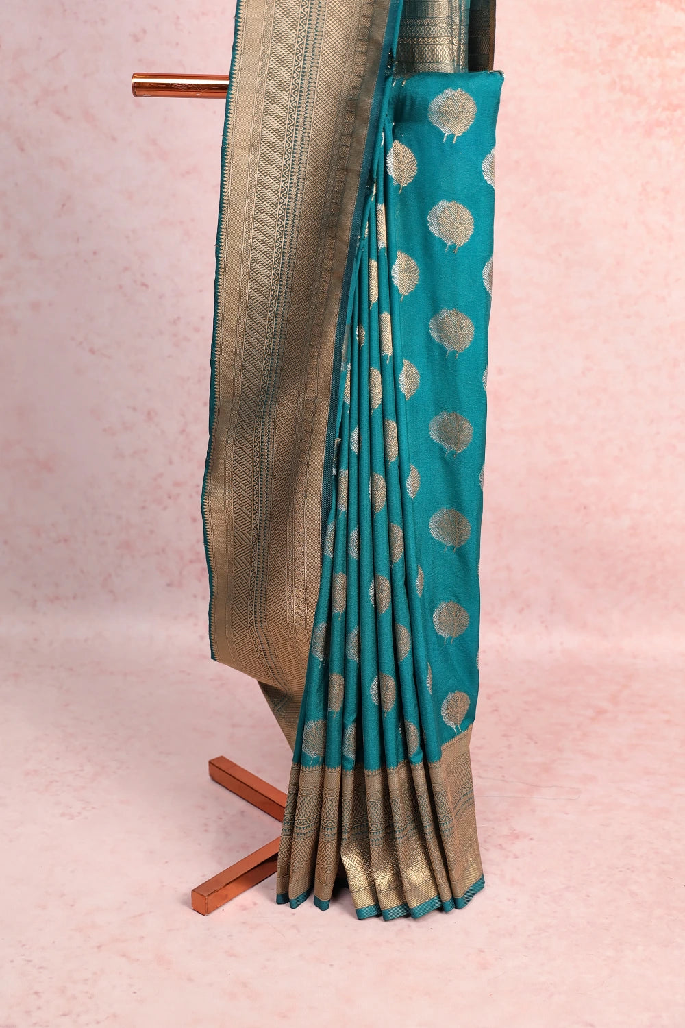 Peacock Green Georgette Chiffon Saree