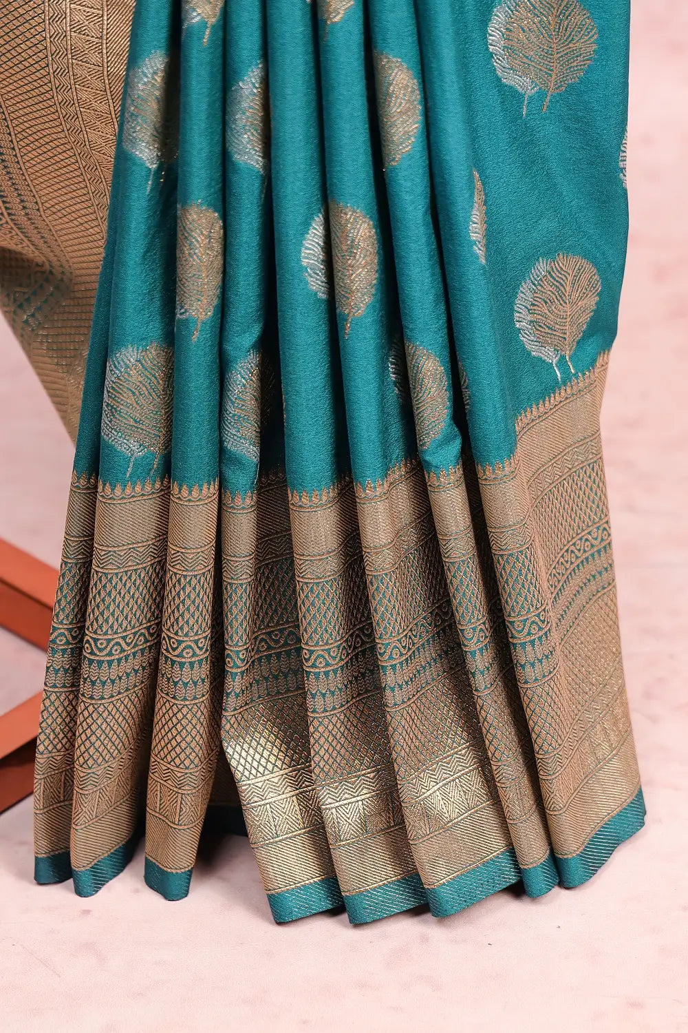 Peacock Green Georgette Chiffon Saree
