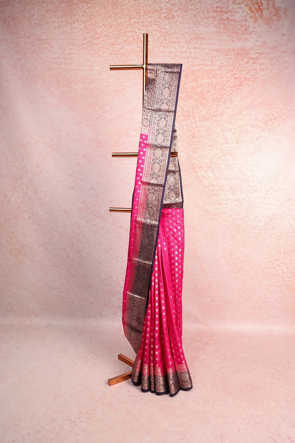 Rani Pink Tussar Banarasi Saree