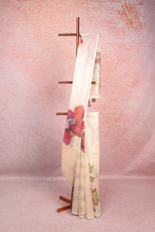 Cream Soft Kota Saree