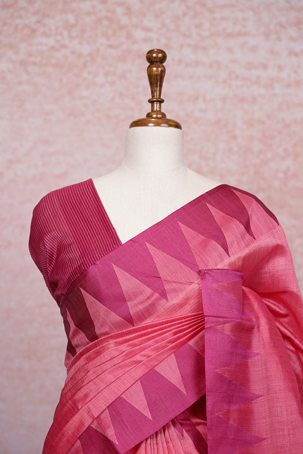 Onion Pink Semi Jute Saree