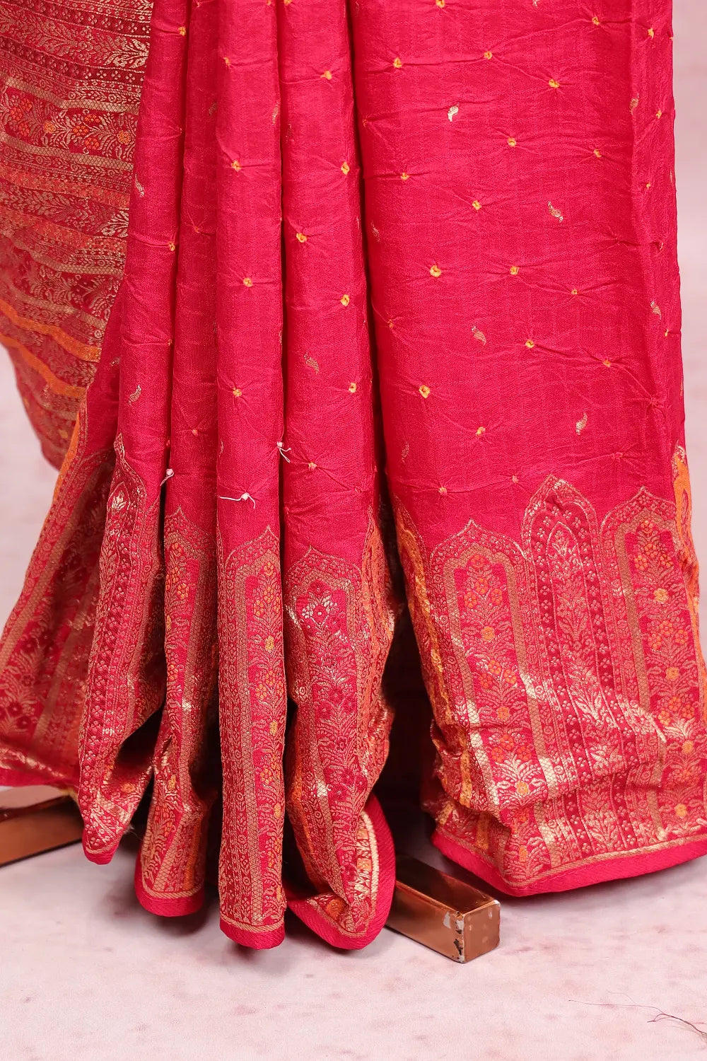 Red Bandini Saree