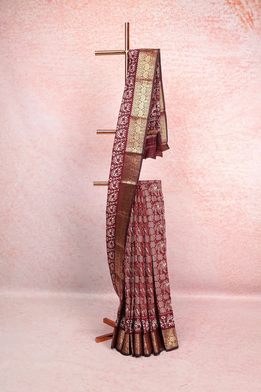 Brown Semi Tussar Saree