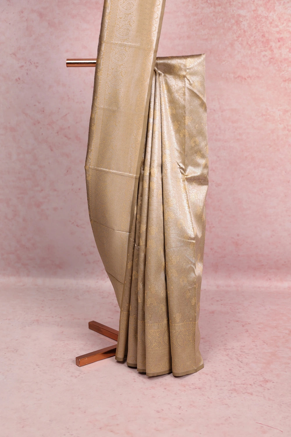 Chikku Colour Semi Silk Saree