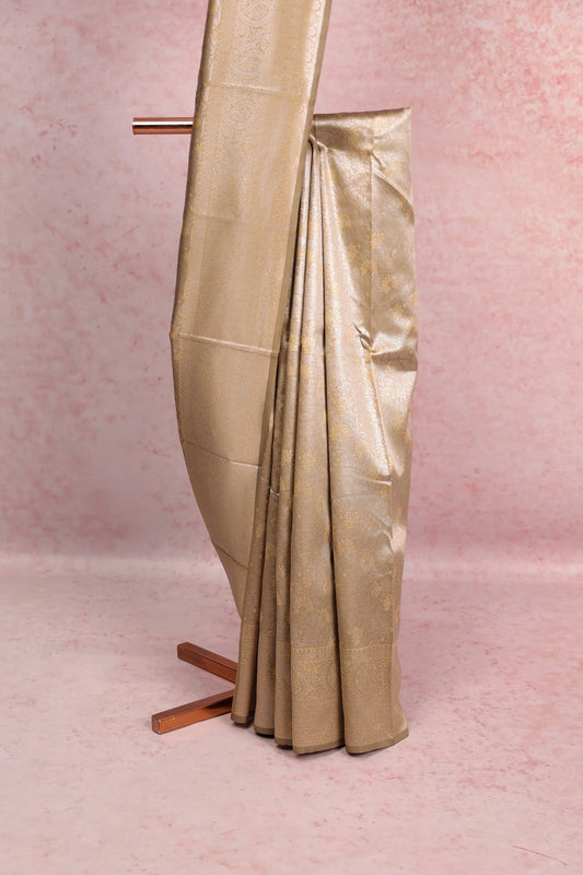 Chikku Colour Semi Silk Saree