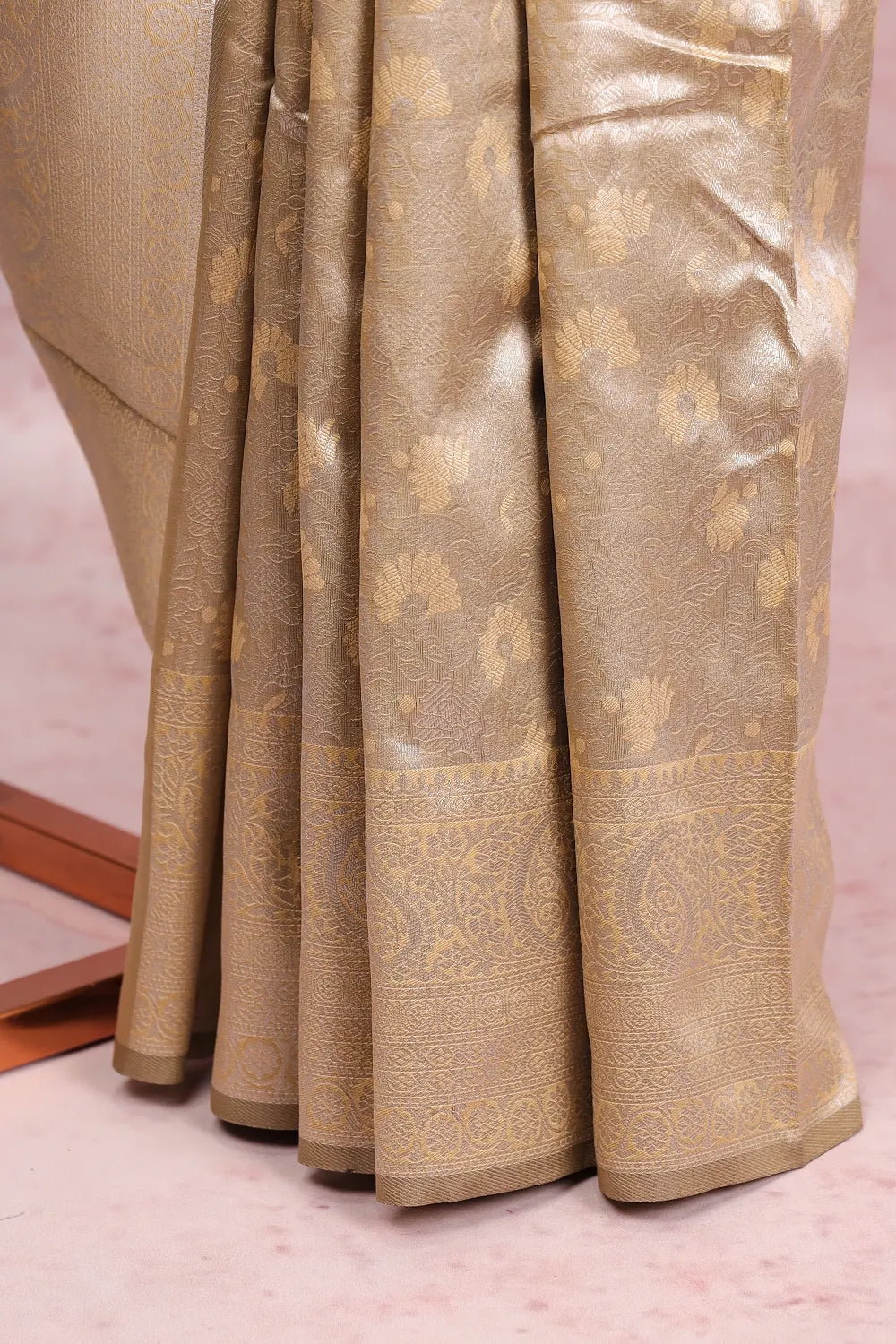 Chikku Colour Semi Silk Saree