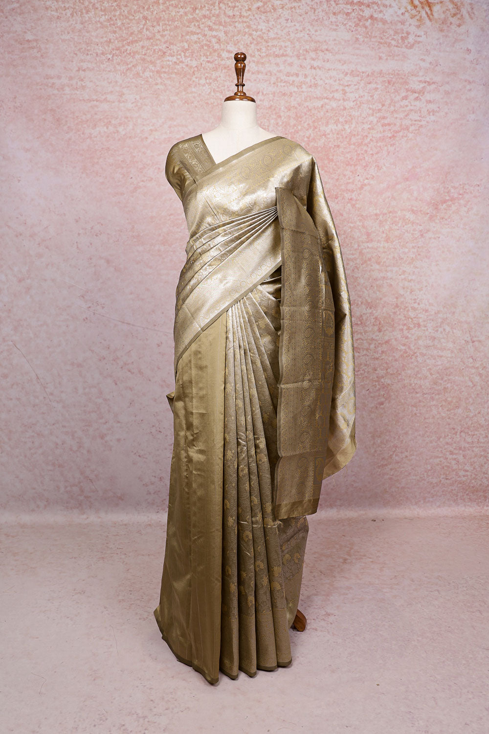 Chikku Colour Semi Silk Saree
