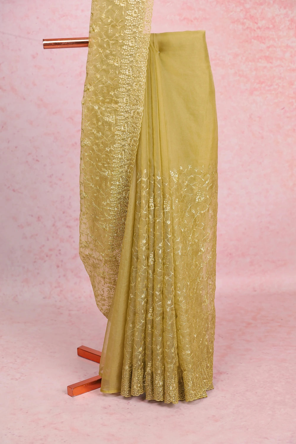 Mehandi Green Organza Saree