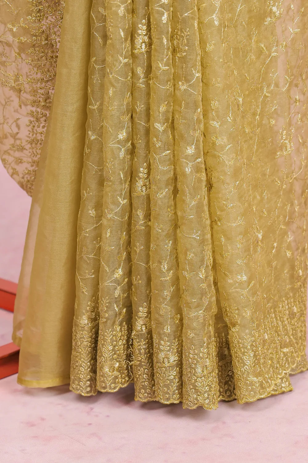 Mehandi Green Organza Saree