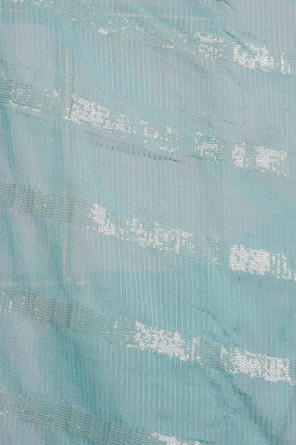 Light Skyblue Crush Organza Saree