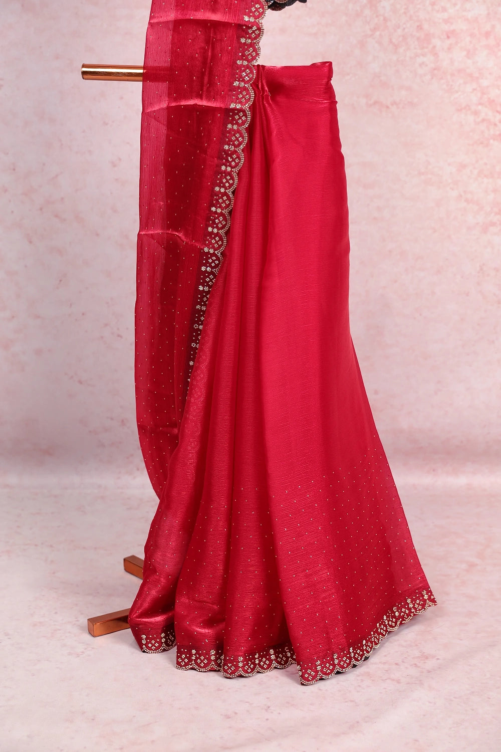 Maroon Organza Saree