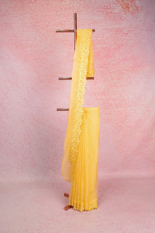 Yellow Organza Saree