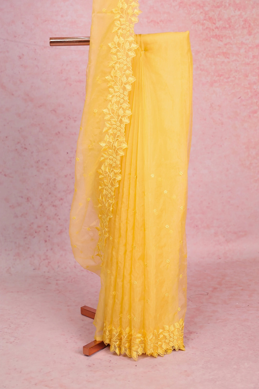 Yellow Organza Saree